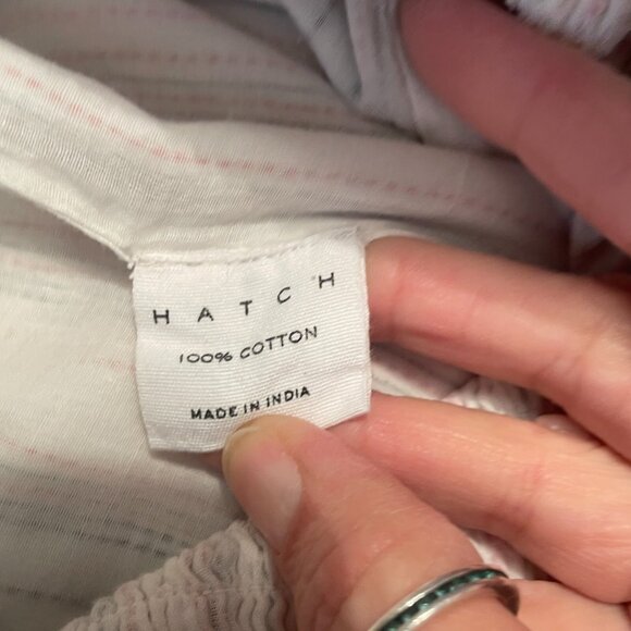 Hatch Jojo Maternity Jumpsuit Romper Size Small Smocked Crinkle Cotton Gauze - Picture 8 of 14